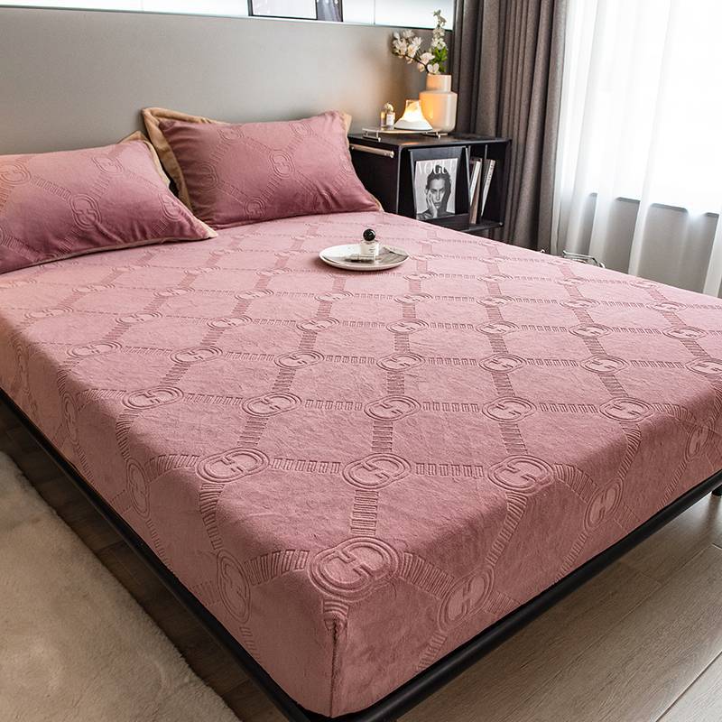 High Weight Milk Velvet Jacquard Bed Sheet