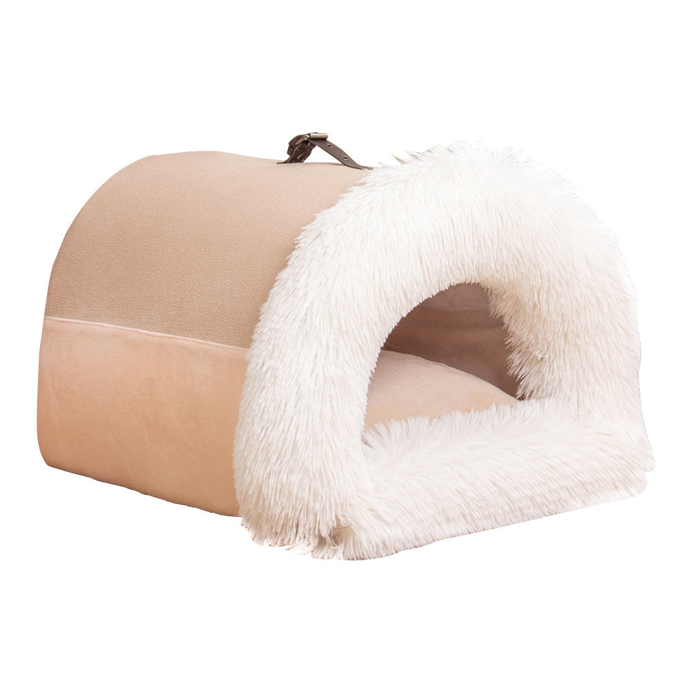 Spliced Portable Autumn and Winter Warm Dog House and Cat House Bed