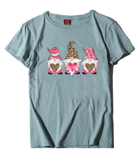 Three Dwarfs Holding Love Print Ladies Short Sleeve