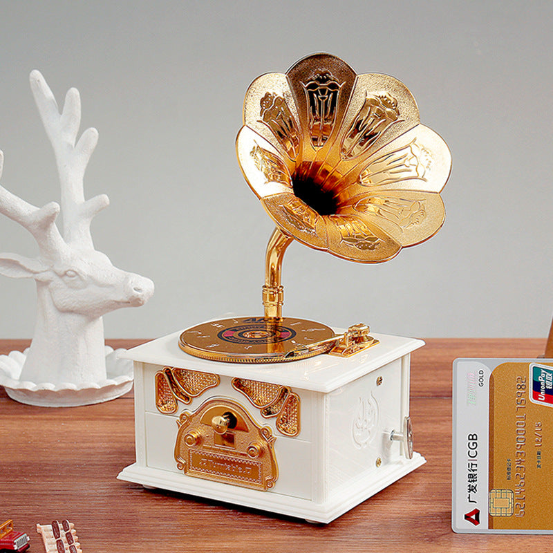 Retro Nostalgic Phonograph Music Box Decoration Ornaments