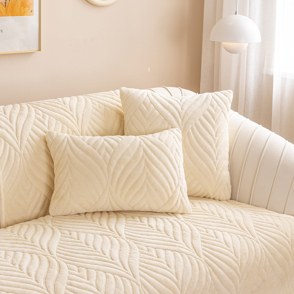 Simple Winter Sofa Cushion Solid Milk Velvet