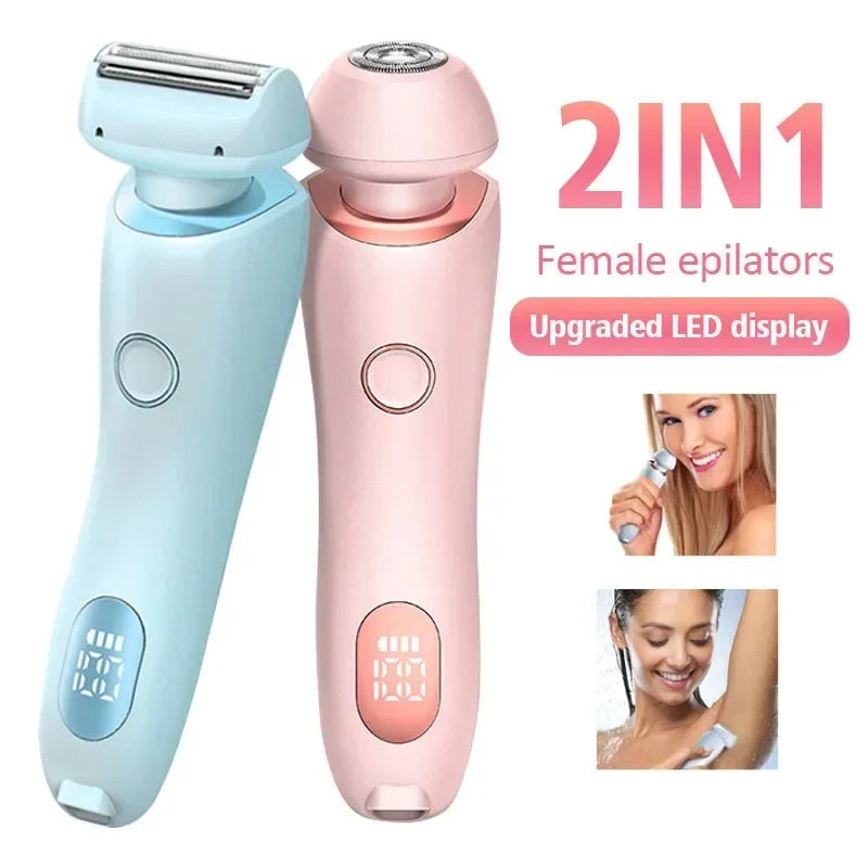 2 In 1 Hair Removal Epilator USB perfect skin Rechargeable Trimmer Women Body Razor Face Leg Armpit Bikini  Shaver Hair Remover