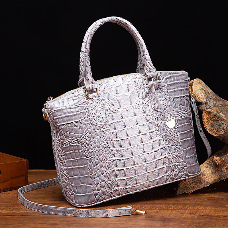 Women's Retro Crocodile Pattern Portable Messenger Bag