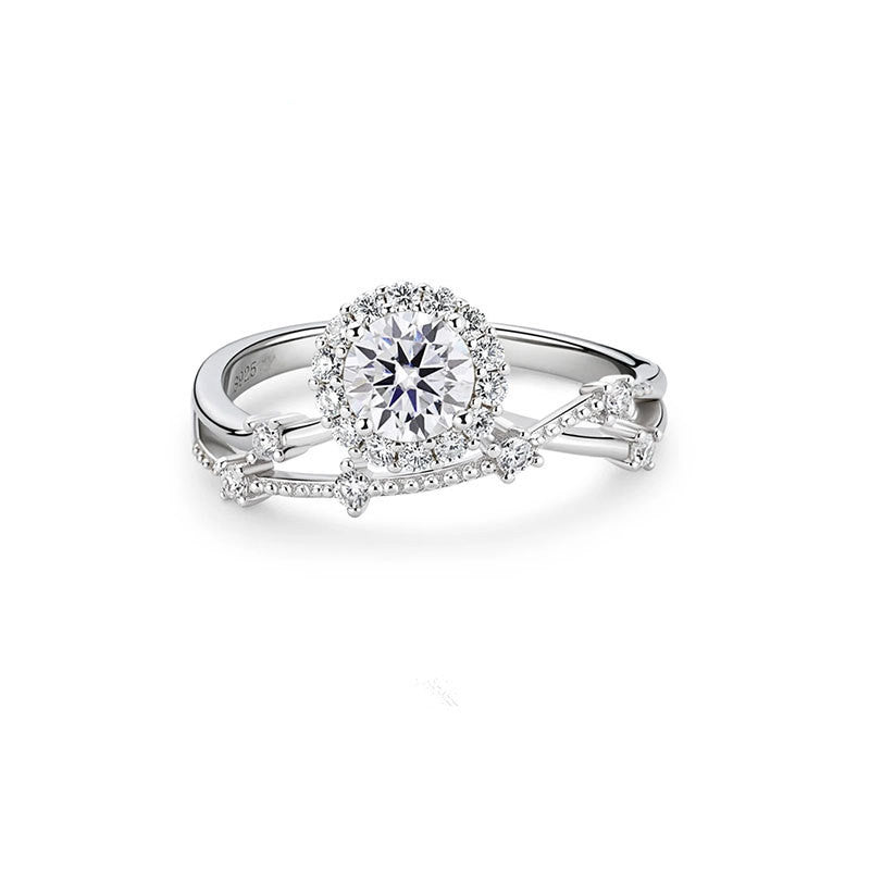 Sterling Silver S925 Moissanite Brilliant Jolene Ring | Sterling Silver