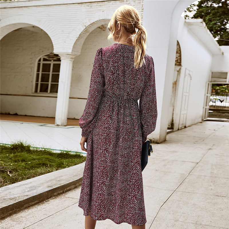 Long Sleeve Elegant Floral Dress