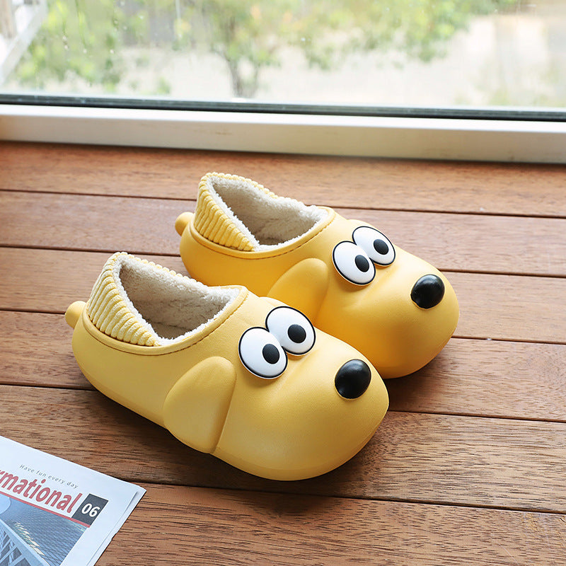 Cute Dog Shoes EVA Winter House Shoes Unisex Fuzzy Slippers