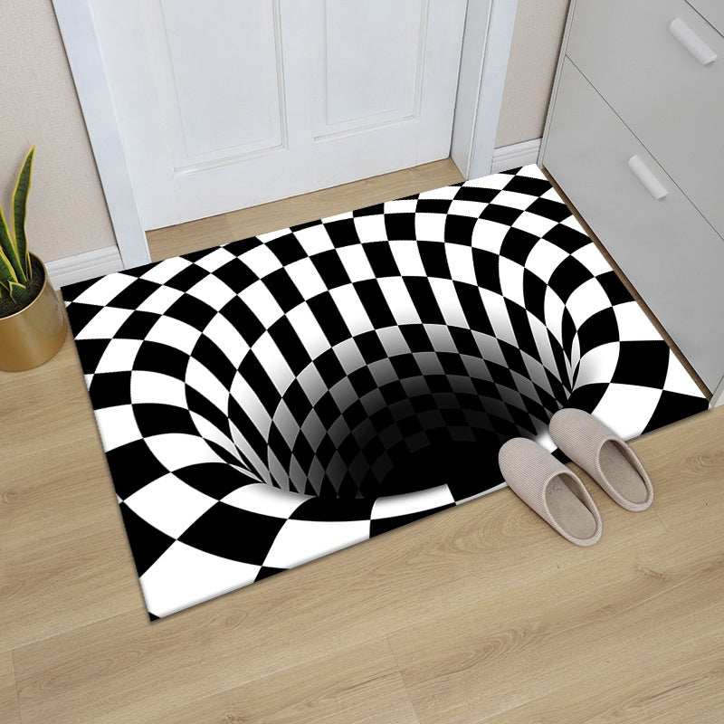 Pet Funny Mat Pad Trap Vision Carpet 3D Geometric Stereoscopic Illusion Floor Mat