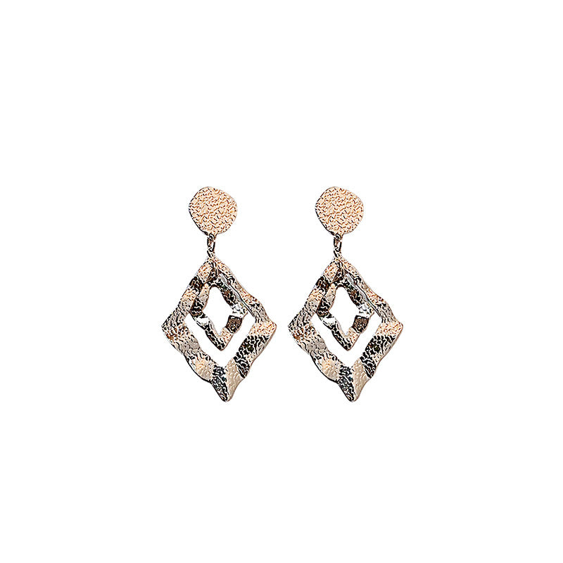 Irregular Embossed Diamond Retro Punk Fabulous Personality Earrings