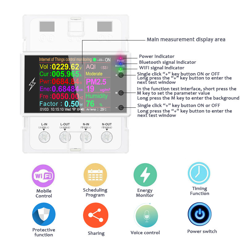 Smart Meter Voltage Power Electricity Power Monitor