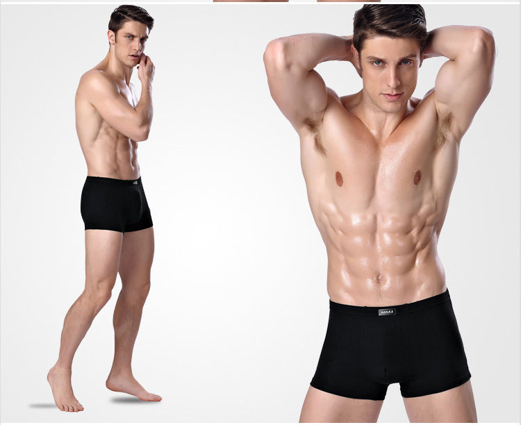 Men's Underwear Solid Color Men's Boxer Shorts Mid Waist Modal Boxer Underwear Youth Short Underpants Manufacturer Wholesale