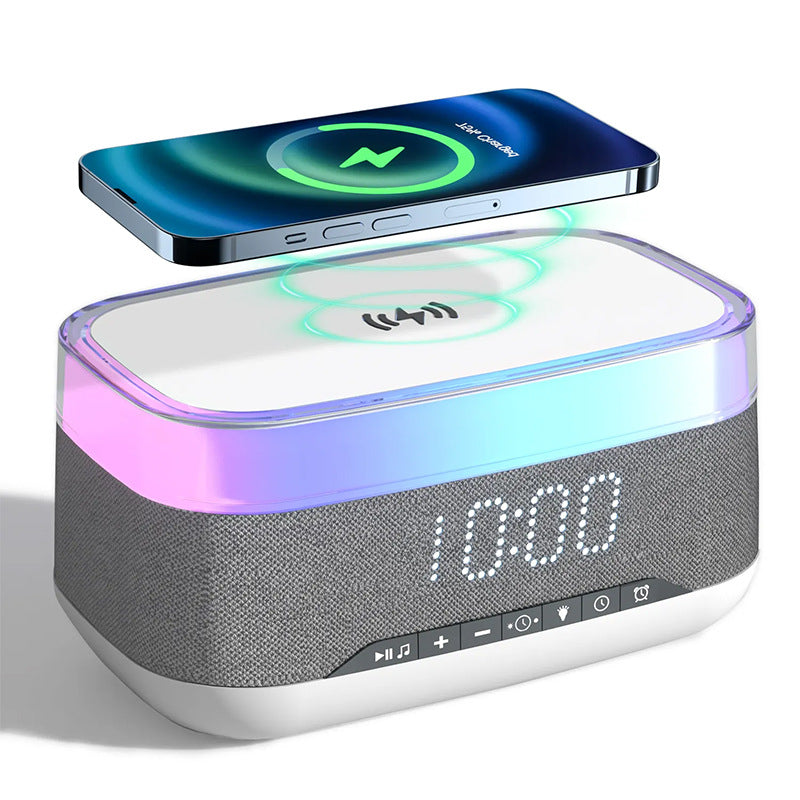 Multifunctional Wireless Charger Fast Charging Clock Alarm Clock Bluetooth Speaker Atmosphere Night Light