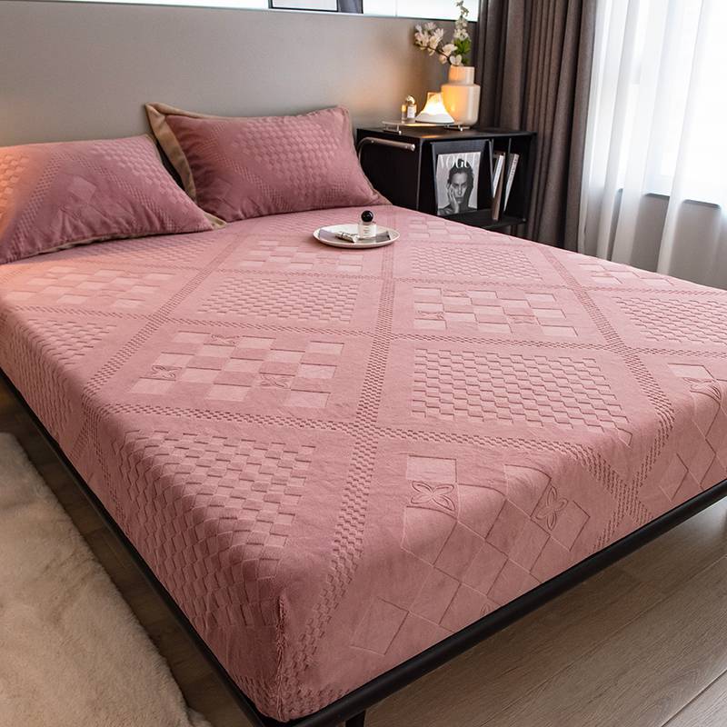 High Weight Milk Velvet Jacquard Bed Sheet