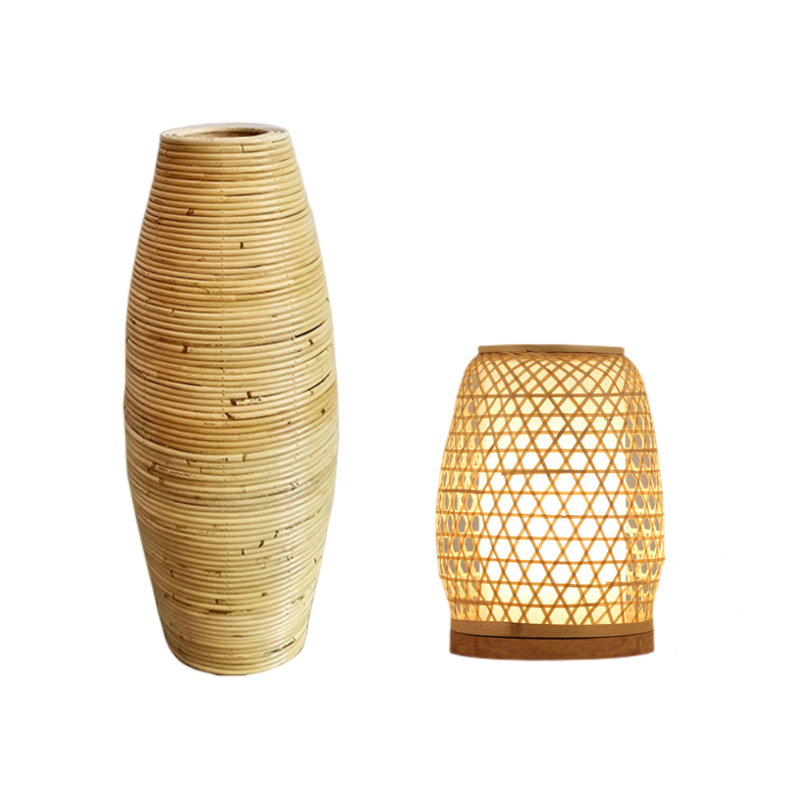 Simple Modern Rattan Wooden Vase jarrón de mimbre