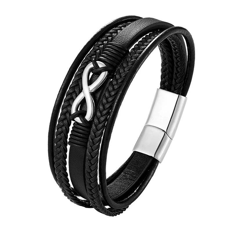 Pulsera de cuero 'Infini' para hombre