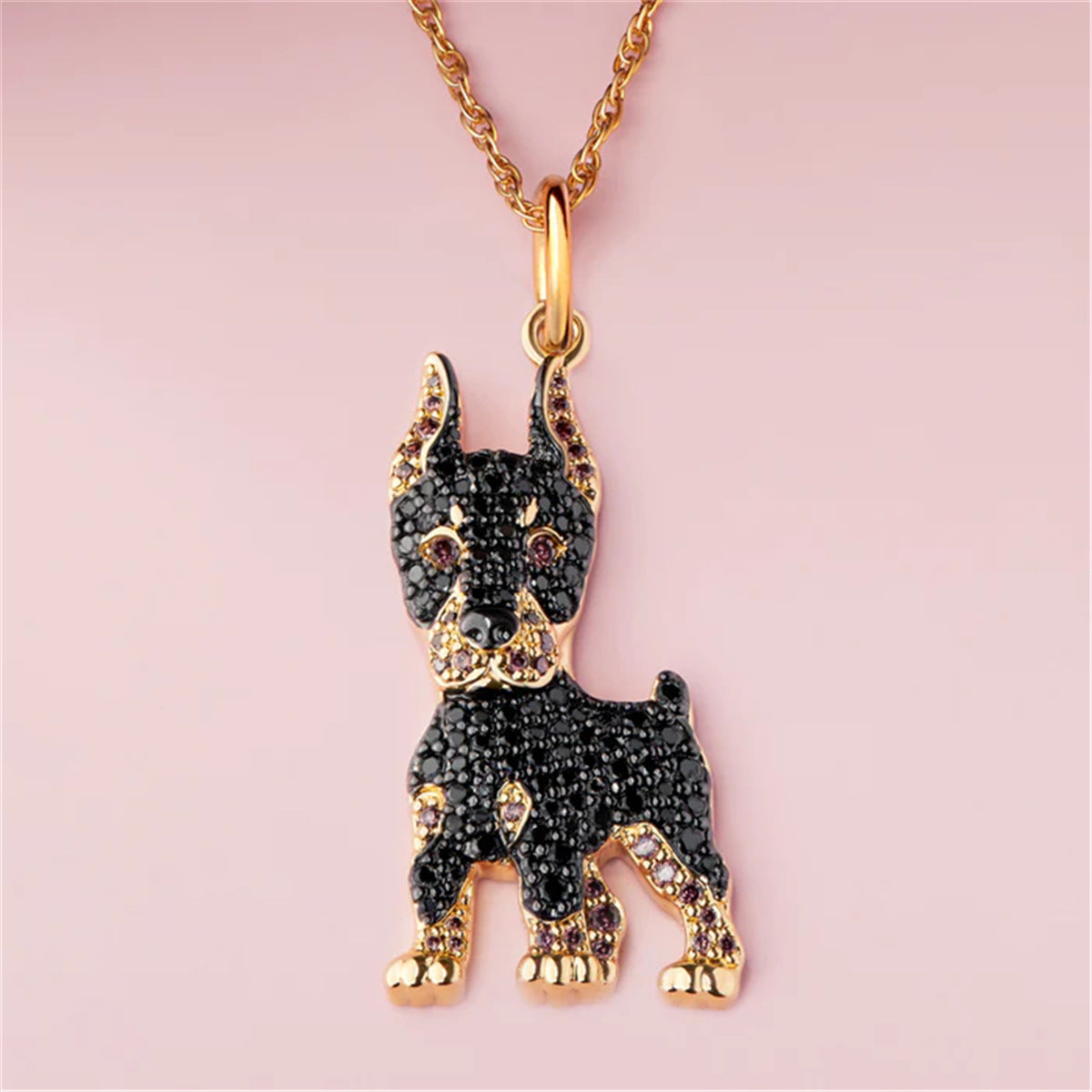 Handsome Doberman Pinscher Pendant Necklace Exquisite