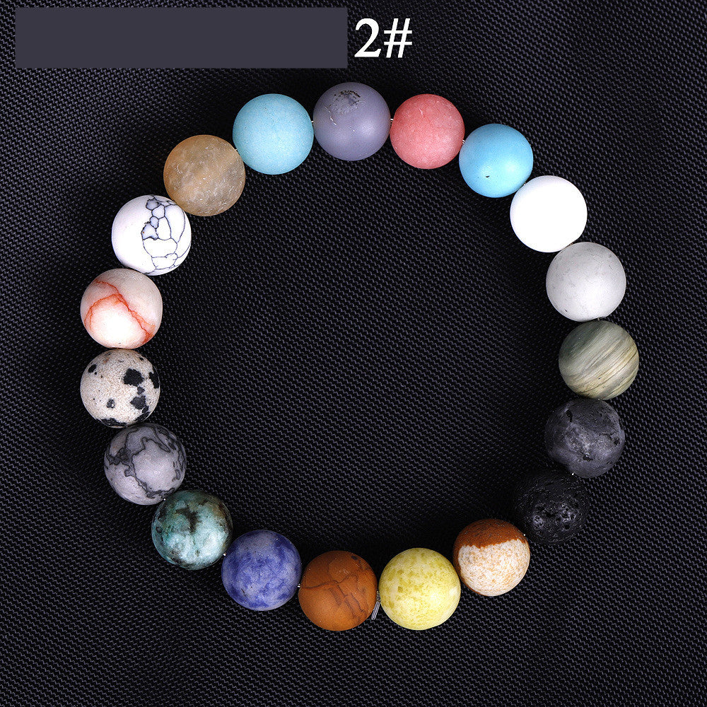 Solar System Eight Stone Planet Bracelet Planets Natural Stone Mala Bead Strand Bracelet For Men Women Handmade Universe Solar Chakra Bracelet Jewelry planet bracelet