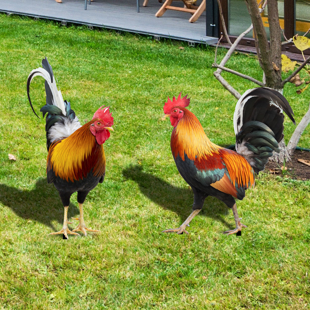 Gallo De Patio De Acrílico 3D Estacado Patio Decoración Rooster Garden Decoration