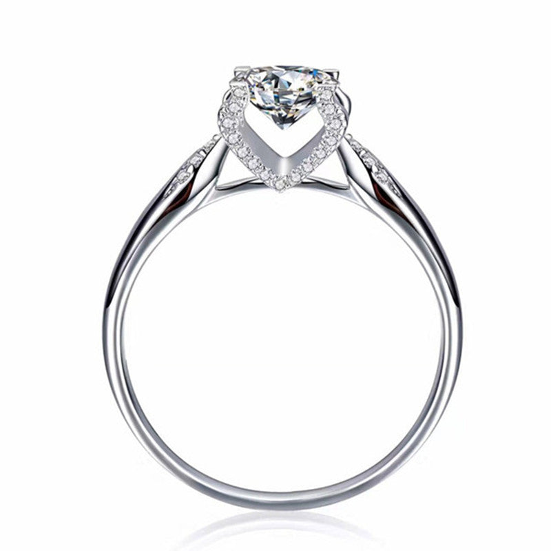 1 Carat Side Stones real Moissanite Diamond Ring