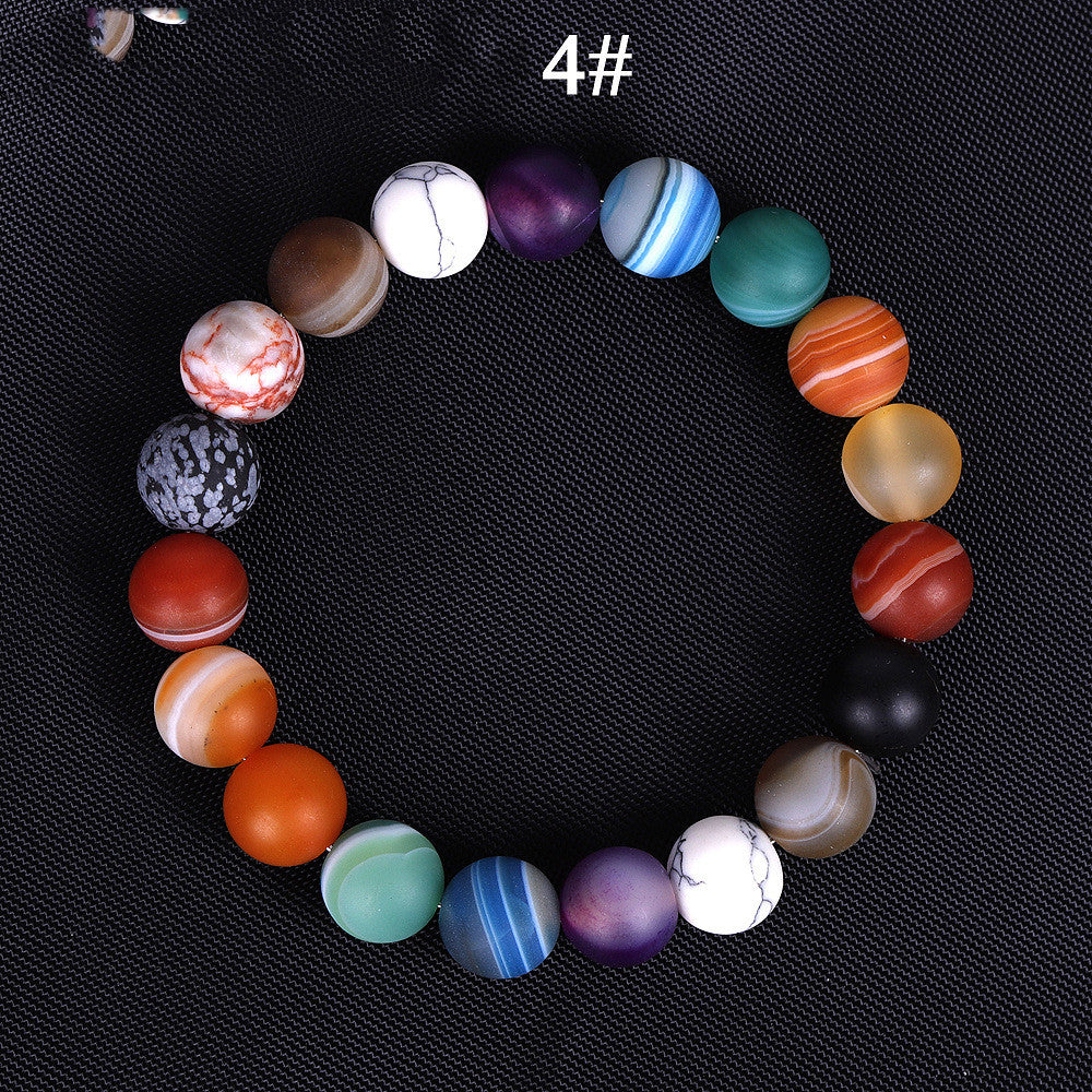 Solar System Eight Stone Planet Bracelet Planets Natural Stone Mala Bead Strand Bracelet For Men Women Handmade Universe Solar Chakra Bracelet Jewelry planet bracelet