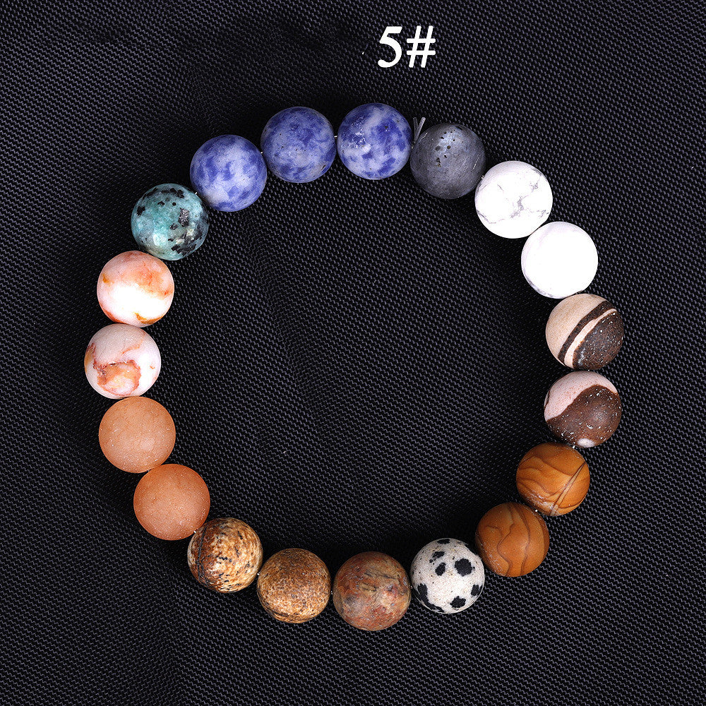 Solar System Eight Stone Planet Bracelet Planets Natural Stone Mala Bead Strand Bracelet For Men Women Handmade Universe Solar Chakra Bracelet Jewelry planet bracelet