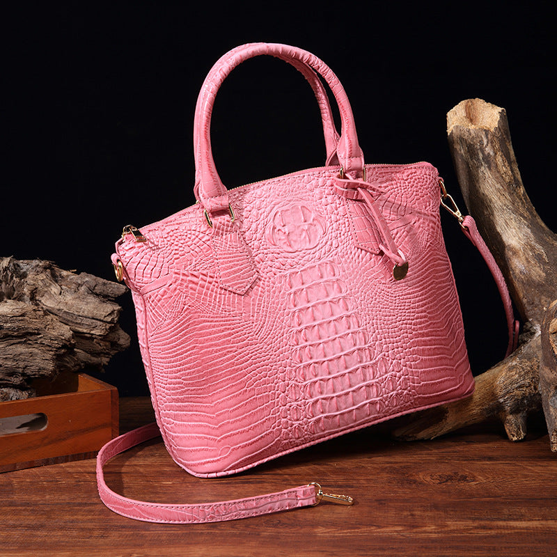 Women's Retro Crocodile Pattern Portable Messenger Bag