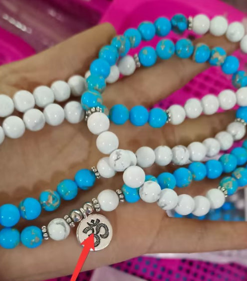 108 Natural White Turquoise Bracelets