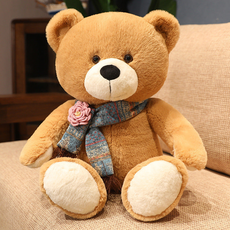 Flower Scarf Bear Doll Plush Toy