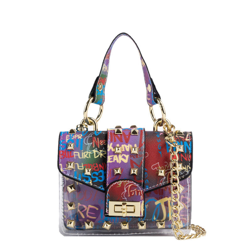 Female Graffiti Print Portable Picture Bag