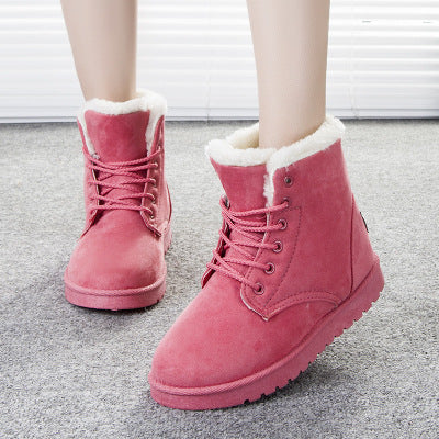 Winter Snow Boots Lace Up Shoes Women Plush Suede Ankle UG lovers