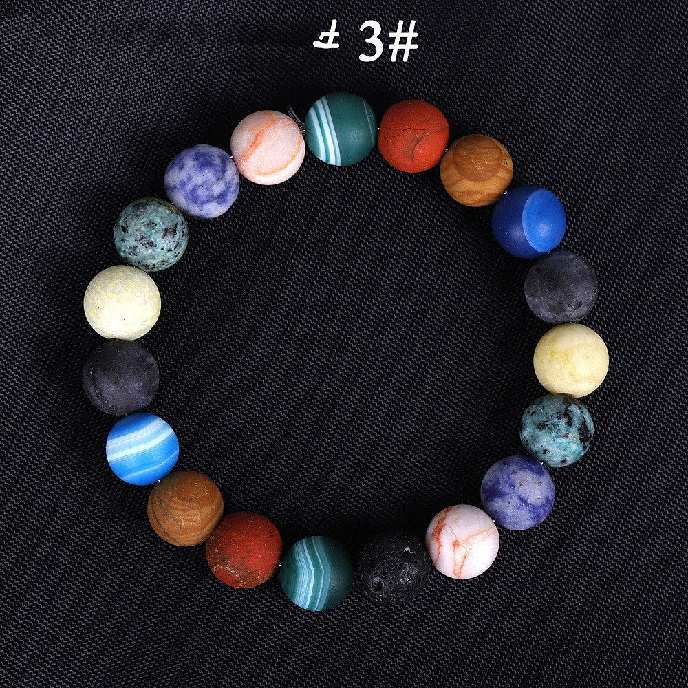 Solar System Eight Stone Planet Bracelet Planets Natural Stone Mala Bead Strand Bracelet For Men Women Handmade Universe Solar Chakra Bracelet Jewelry planet bracelet