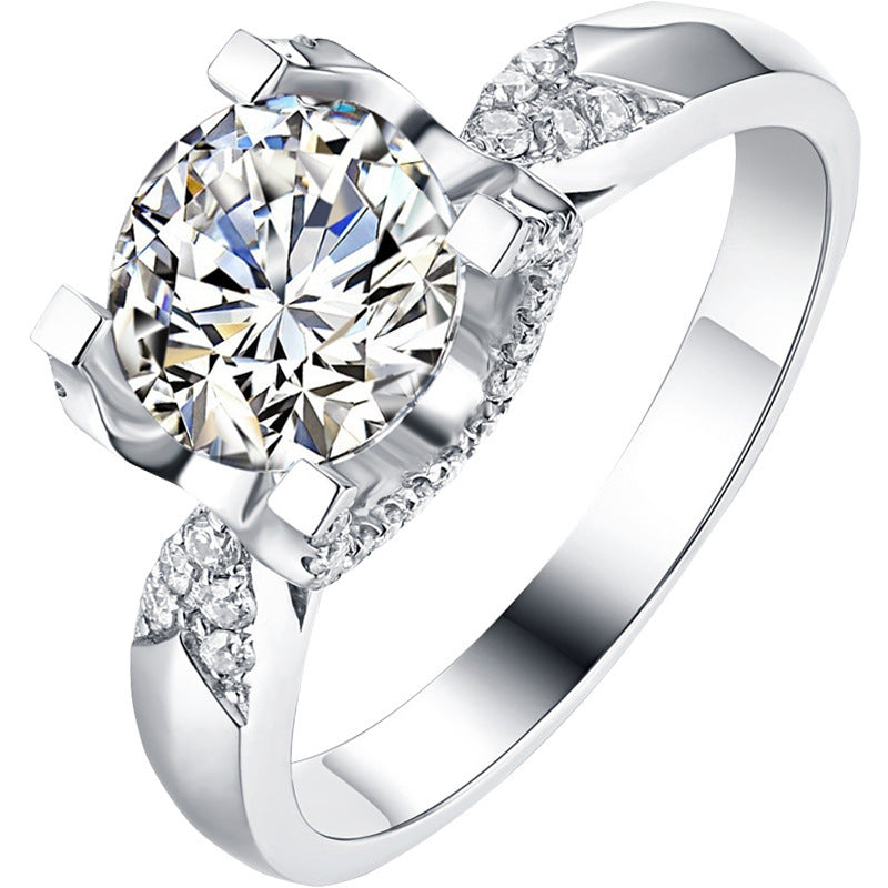 1 Carat Side Stones real Moissanite Diamond Ring