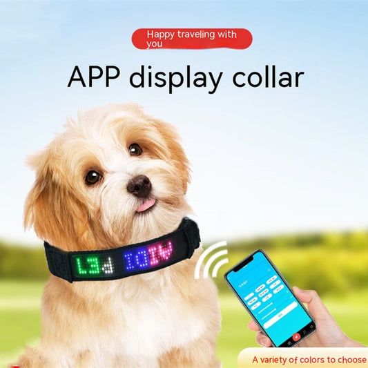 Pet Supplies Smart Tracking Device Mobile Phone APP Control Anti-lost LED brightup led display collar