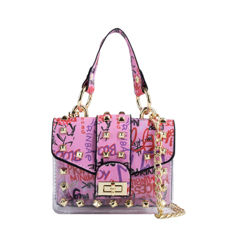 Female Graffiti Print Portable Picture Bag