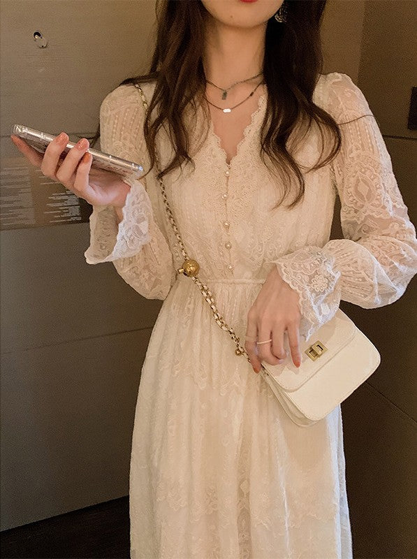 Women's Long Sleeve Lace Dress