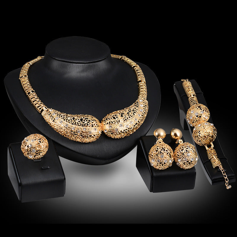 Four-piece Set Of Explosive Alloy Necklace And Earring