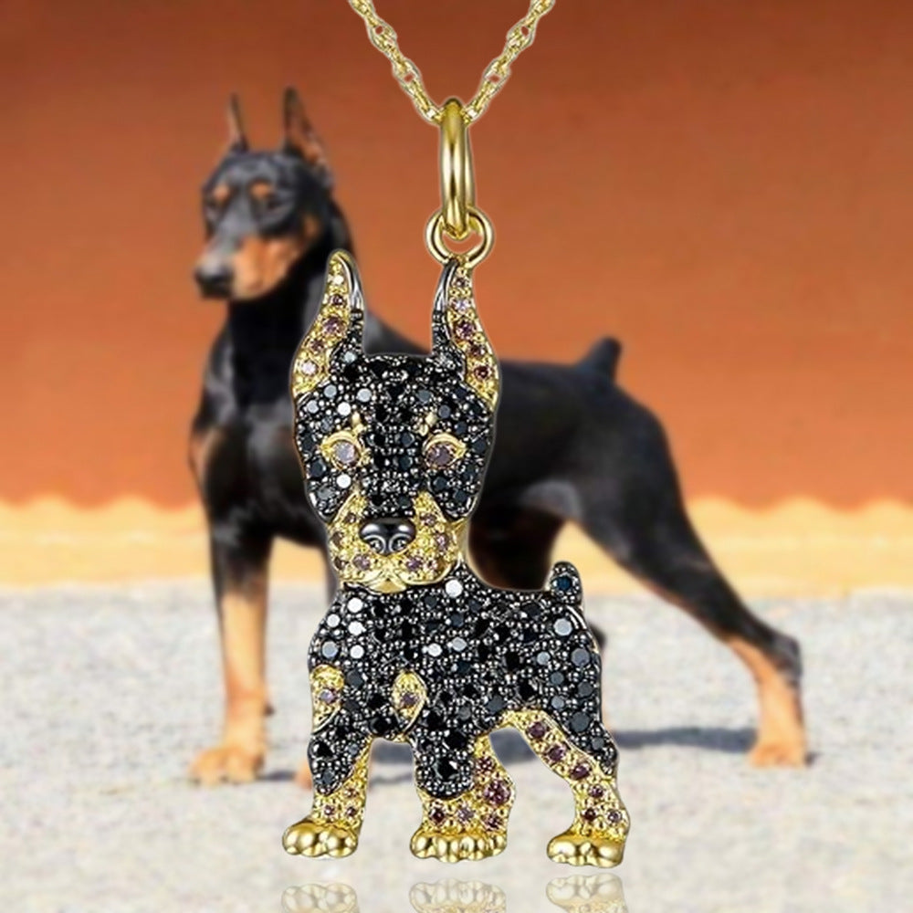 Handsome Doberman Pinscher Pendant Necklace Exquisite