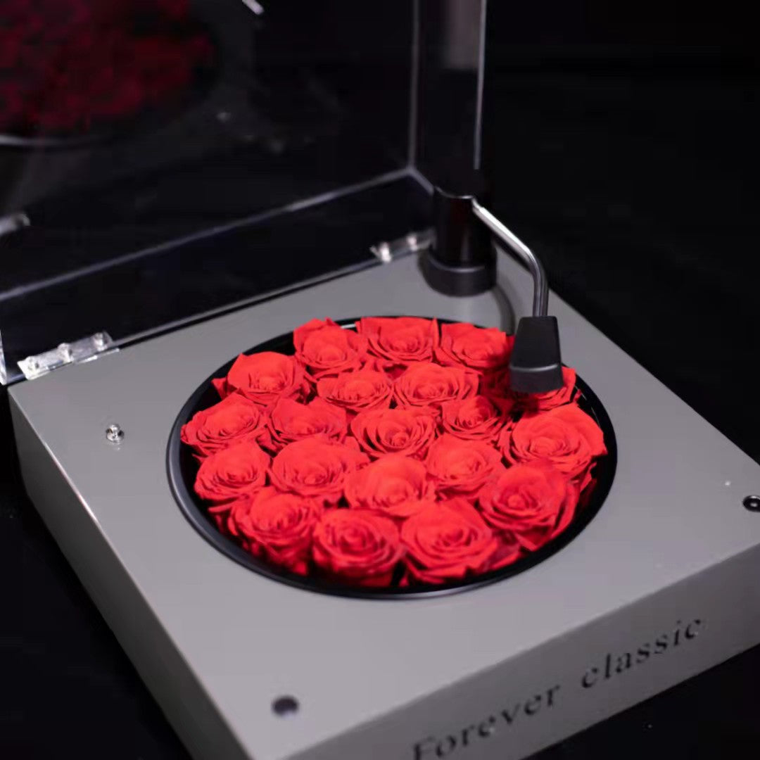 Simple unique eternal  Flowers Phonograph music gift love for years