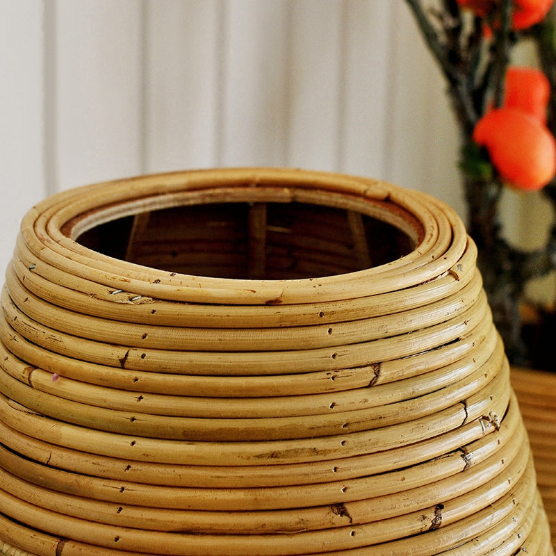 Simple Modern Rattan Wooden Vase jarrón de mimbre