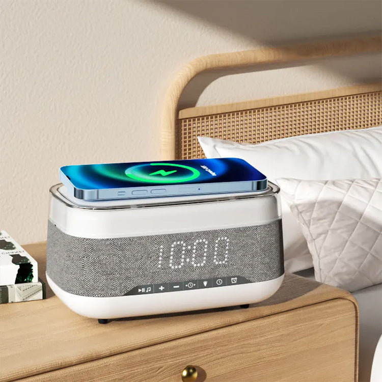 Multifunctional Wireless Charger Fast Charging Clock Alarm Clock Bluetooth Speaker Atmosphere Night Light