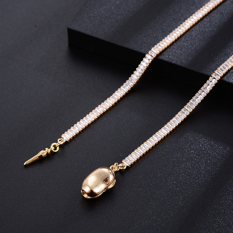 Ladies 14K Real Gold European And American Temperament Female Retro Clavicle Chain