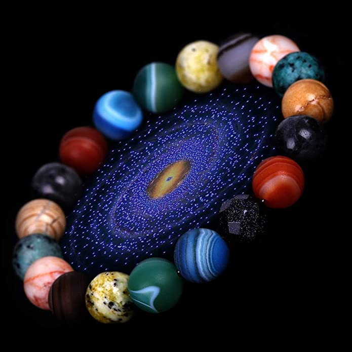 Solar System Eight Stone Planet Bracelet Planets Natural Stone Mala Bead Strand Bracelet For Men Women Handmade Universe Solar Chakra Bracelet Jewelry planet bracelet