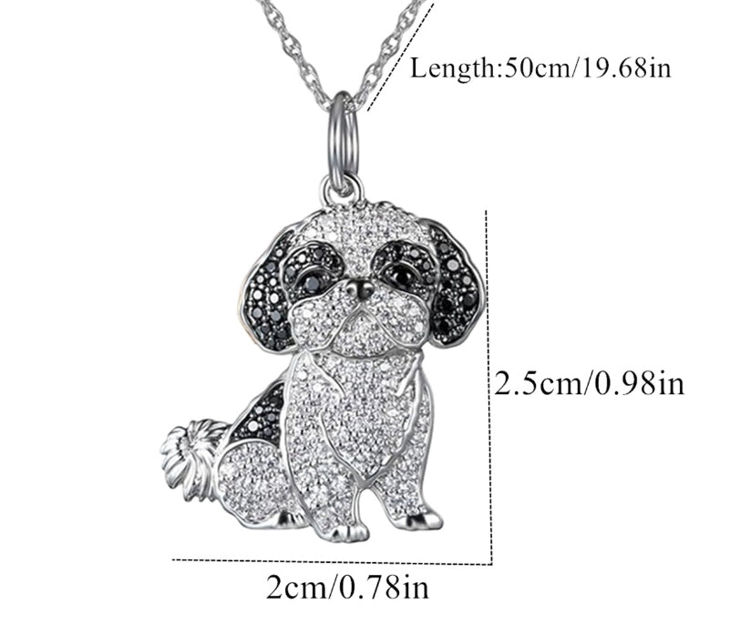 Shih Tzu Pendant Zinc Alloy Die Casting Puppy Necklace