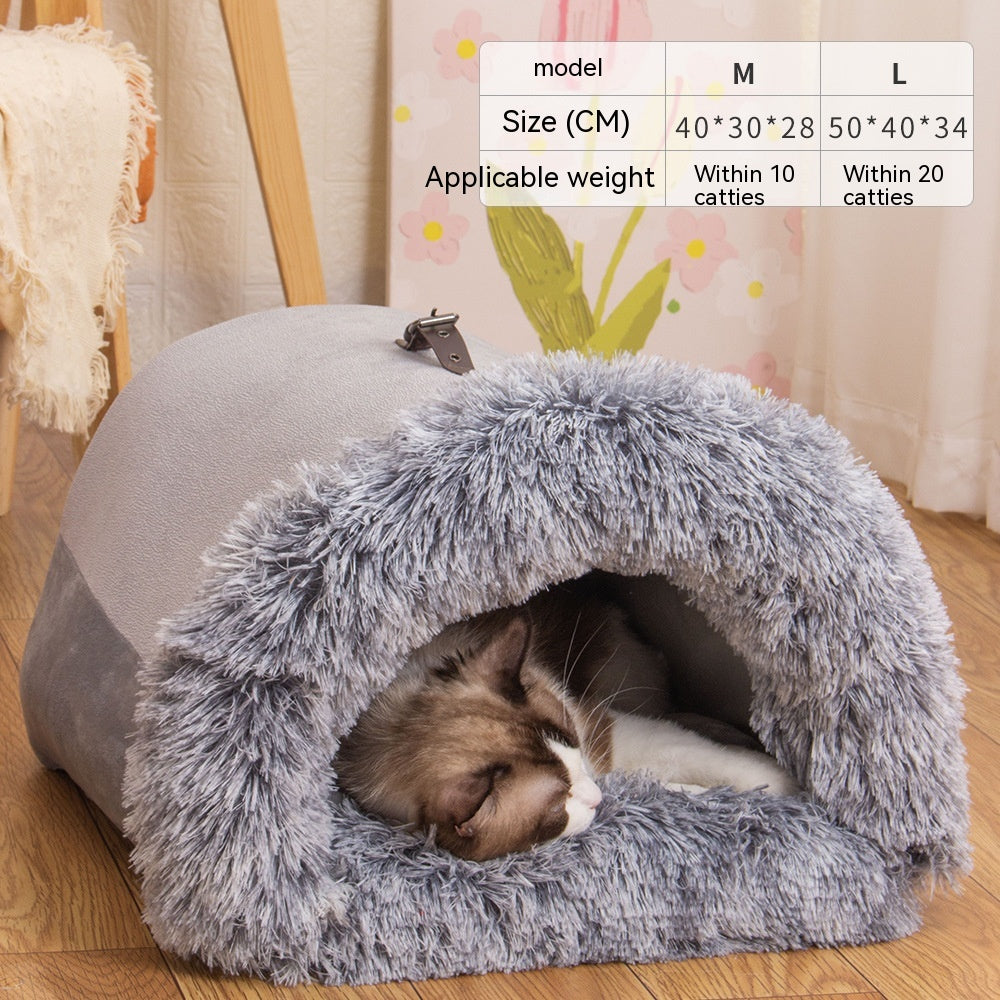 Spliced Portable Autumn and Winter Warm Dog House and Cat House Bed