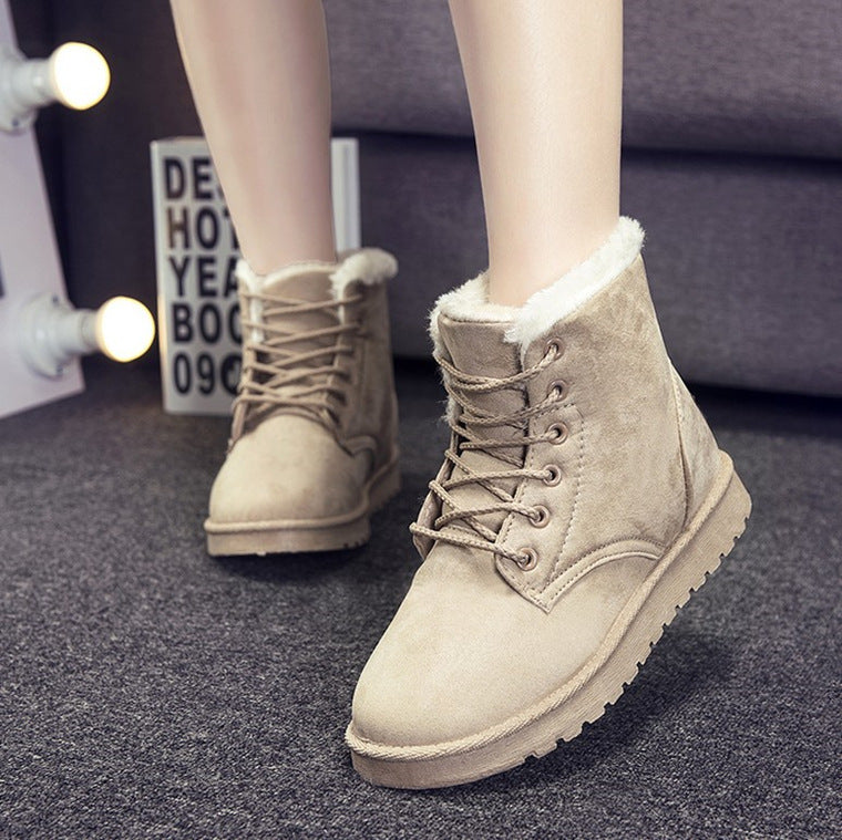 Winter Snow Boots Lace Up Shoes Women Plush Suede Ankle UG lovers