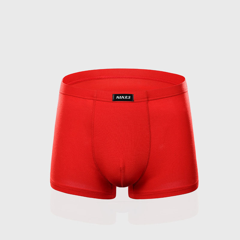 Men's Underwear Solid Color Men's Boxer Shorts Mid Waist Modal Boxer Underwear Youth Short Underpants Manufacturer Wholesale