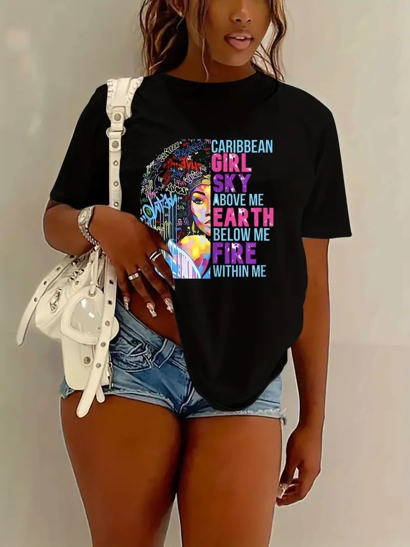 Black Girl Printed Short-sleeved T-shirt Black Is Beautiful