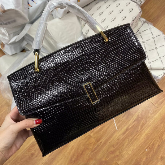 Large Capacity Gradient Scale Crocodile Pattern Soft Snakeskin Python Pattern Crossbody Handbag