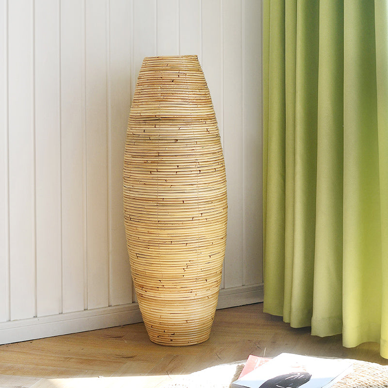 Simple Modern Rattan Wooden Vase jarrón de mimbre