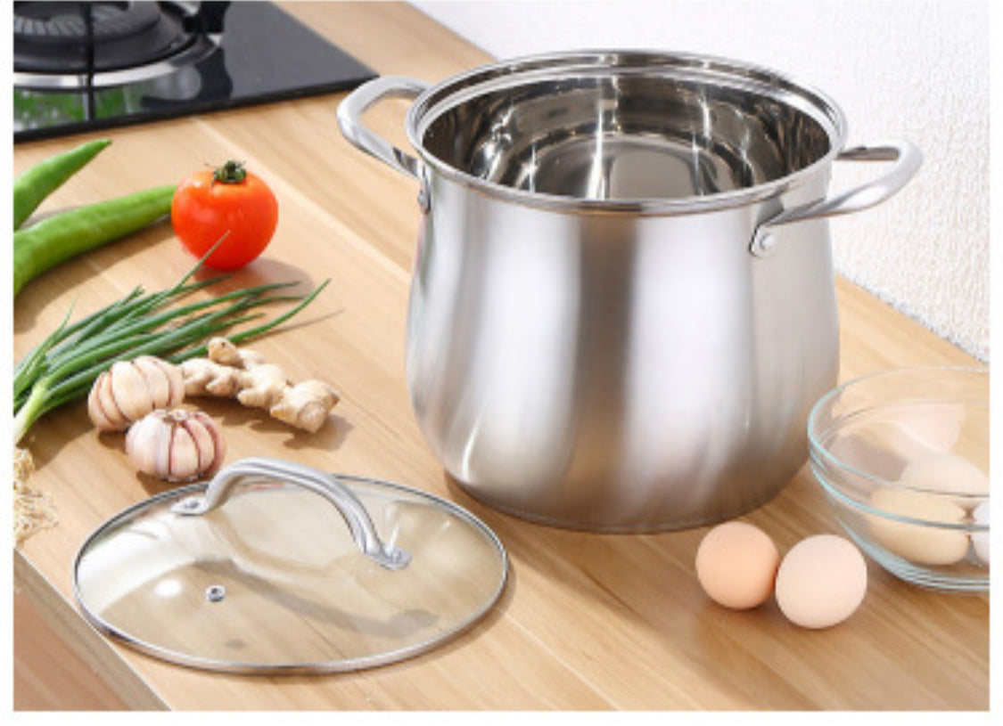 T304 Stainless Steel  Food Soup Pot, Extra-high with Double Bottom Set 5 Pot