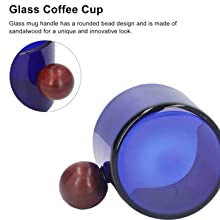 Glass Coffee Cup Stained Glass Cup Glass Tea Cup Coffee Set Glass Individual Cup Wooden handle hot and cold resistance